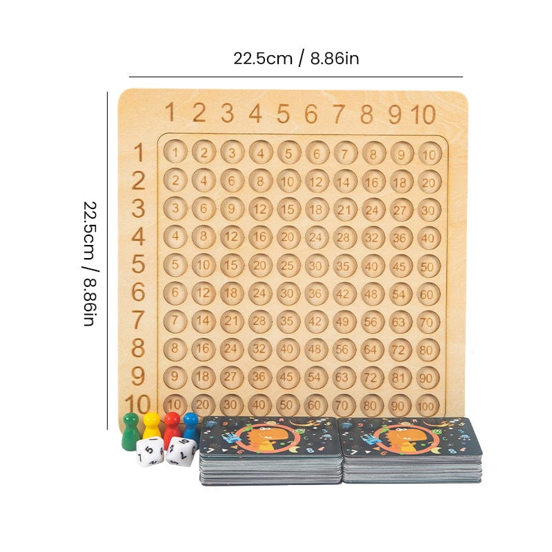 FunnyCalc - Montessori Multiplikationsbrætspil i træ