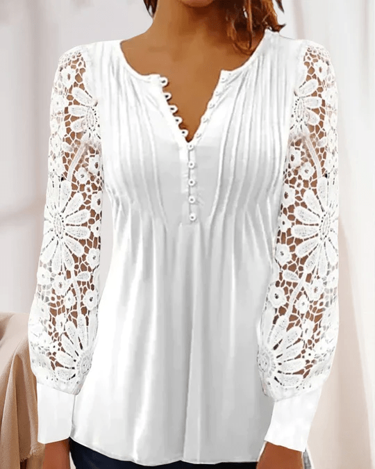 Elegant Bluse Med Lange Ærmer