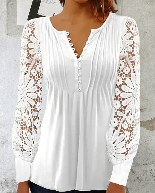 Elegant Bluse Med Lange Ærmer