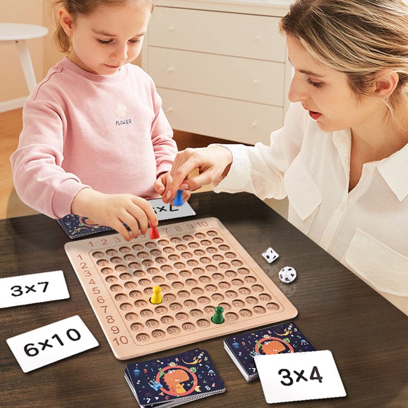 FunnyCalc - Montessori Multiplikationsbrætspil i træ