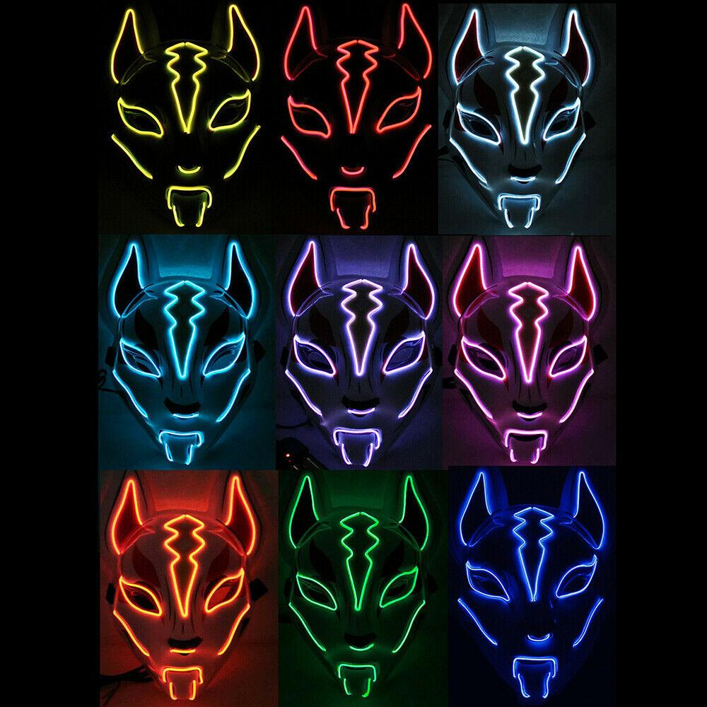 Fox Drift LED Maske -Opgraderet LED Fox Maske (ONE SIZE FITS ALL)