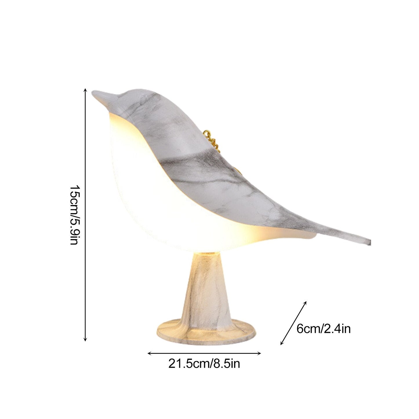 Genopladelig Lucky Bird-bordlampe