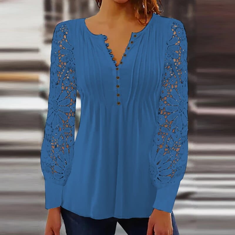 Elegant Bluse Med Lange Ærmer